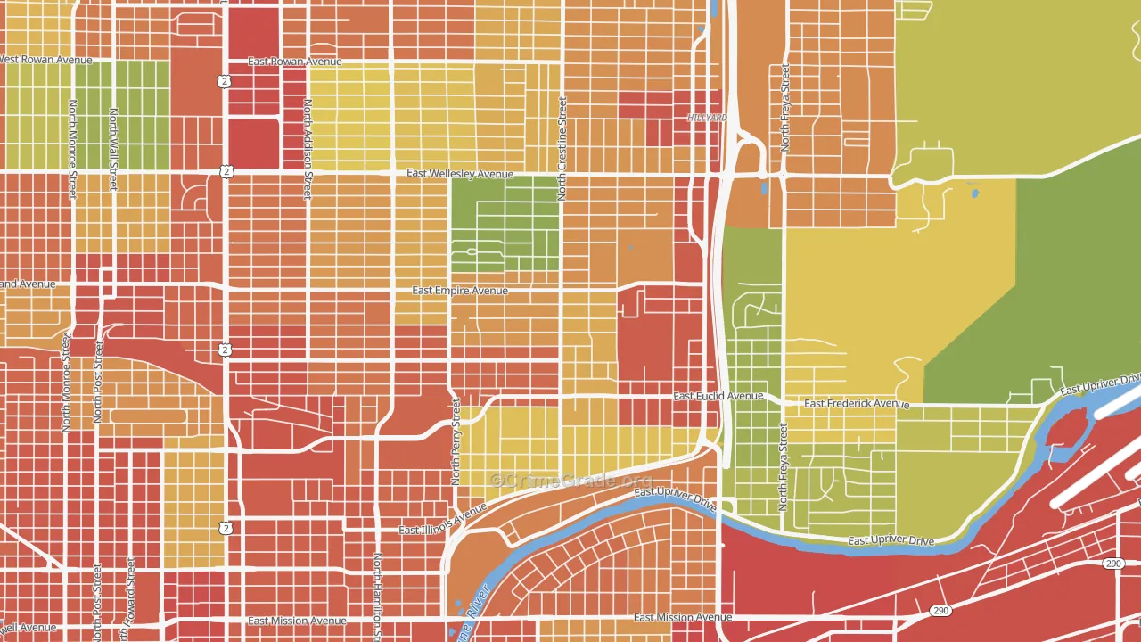 Bemiss, Spokane, WA Map of Vandalism Rates