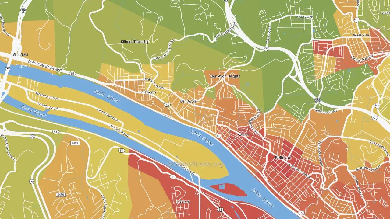 Ben Avon, PA Map of Vandalism Rates