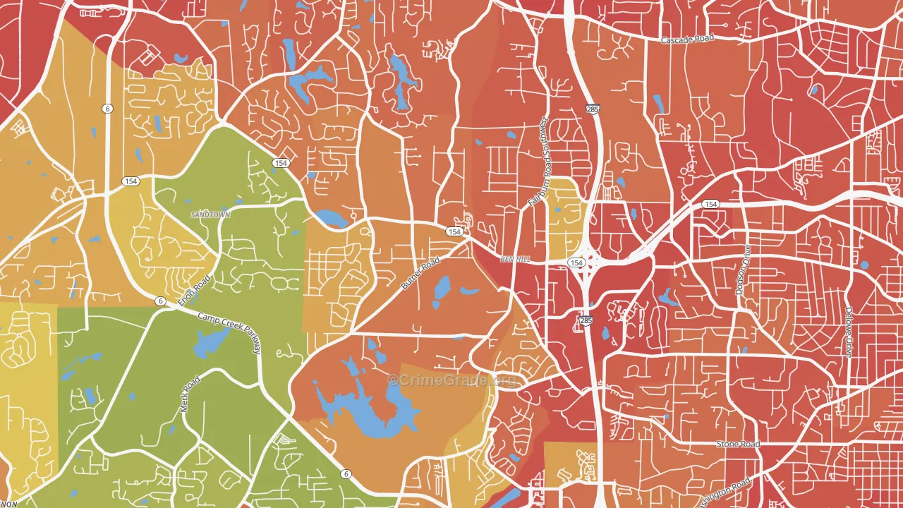 Ben Hill, Atlanta, GA Map of Vandalism Rates