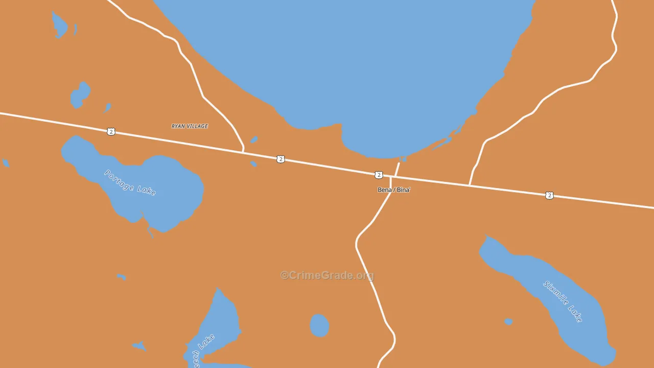 Bena, MN Map of Vandalism Rates
