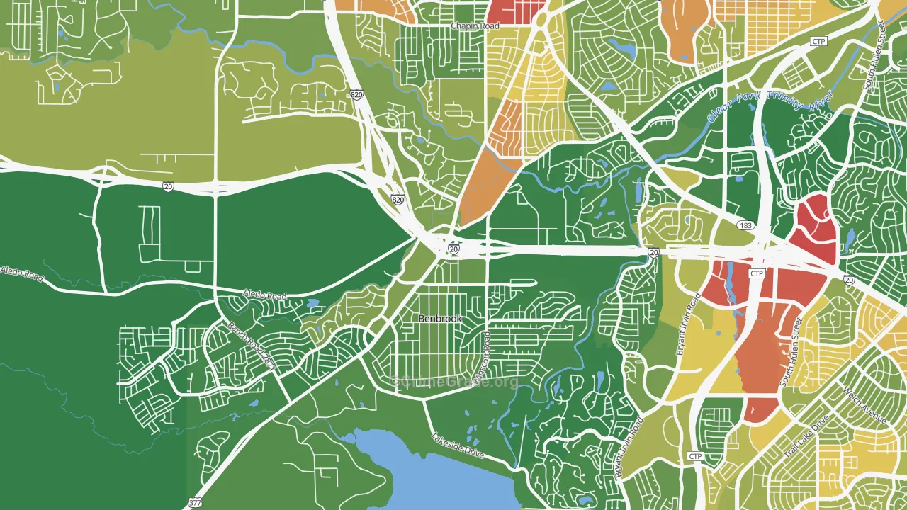 Benbrook, TX Map of Vandalism Rates