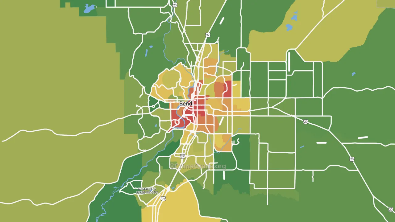 Bend, OR Map of Vandalism Rates