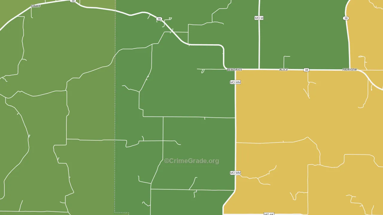 Bendavis, MO Map of Vandalism Rates