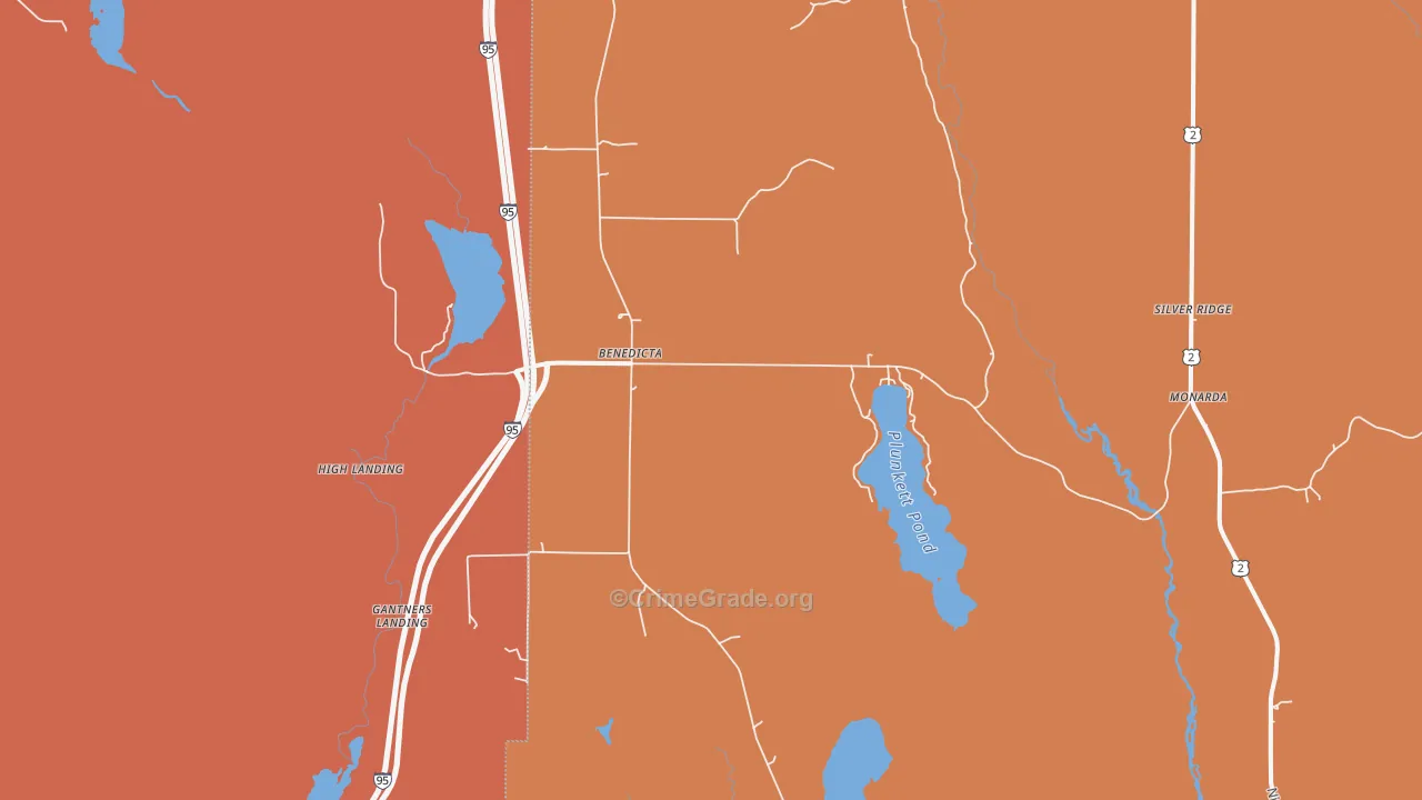 Benedicta, ME Map of Vandalism Rates
