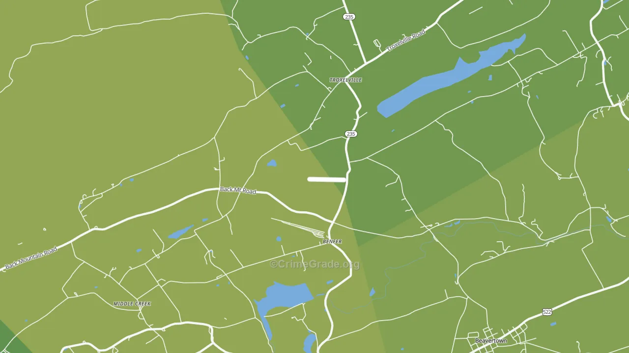 Benfer, PA Map of Vandalism Rates