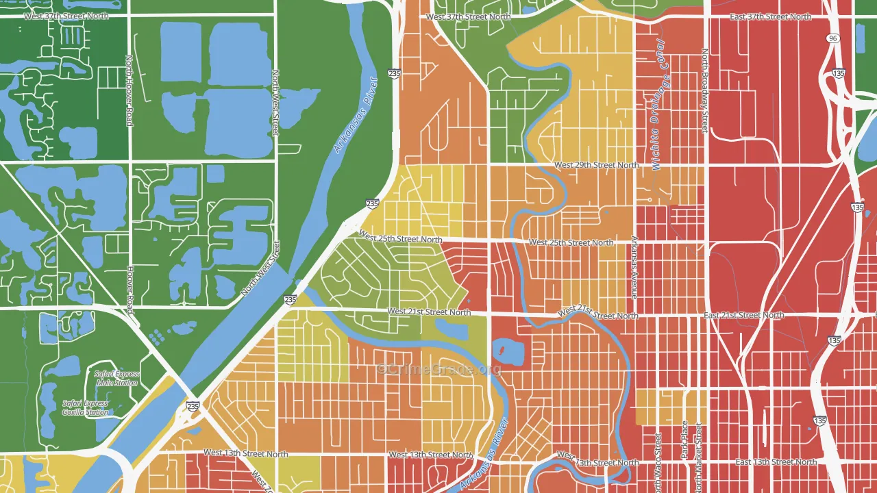 Benjamin Hills, Wichita, KS Map of Vandalism Rates
