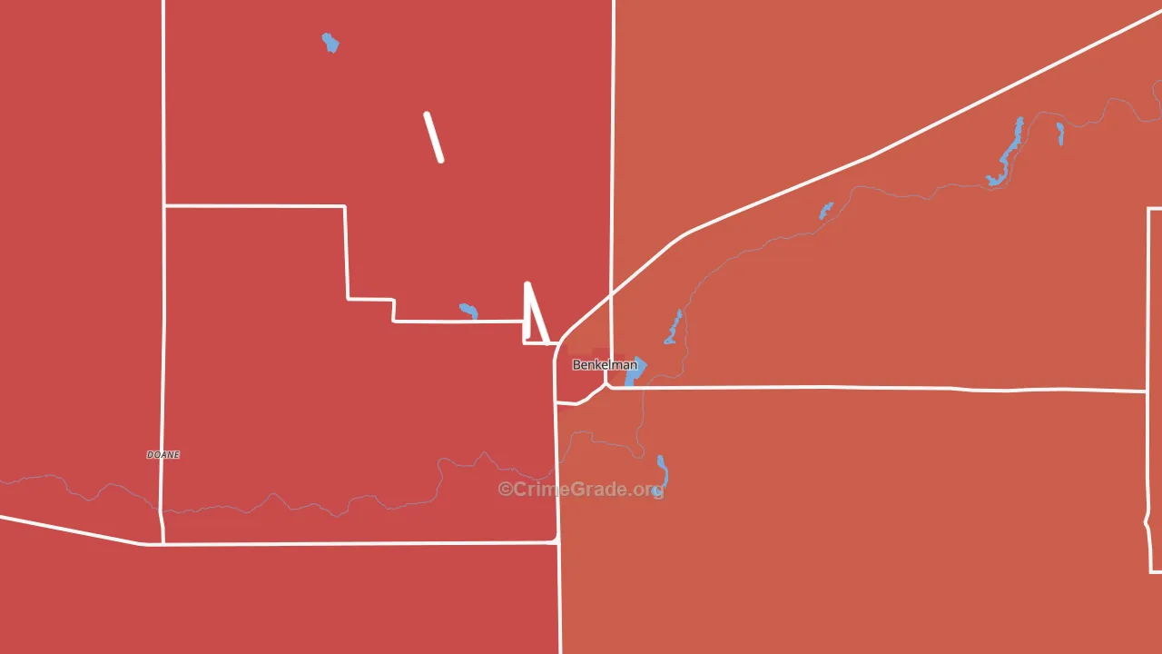 Benkelman, NE Map of Vandalism Rates