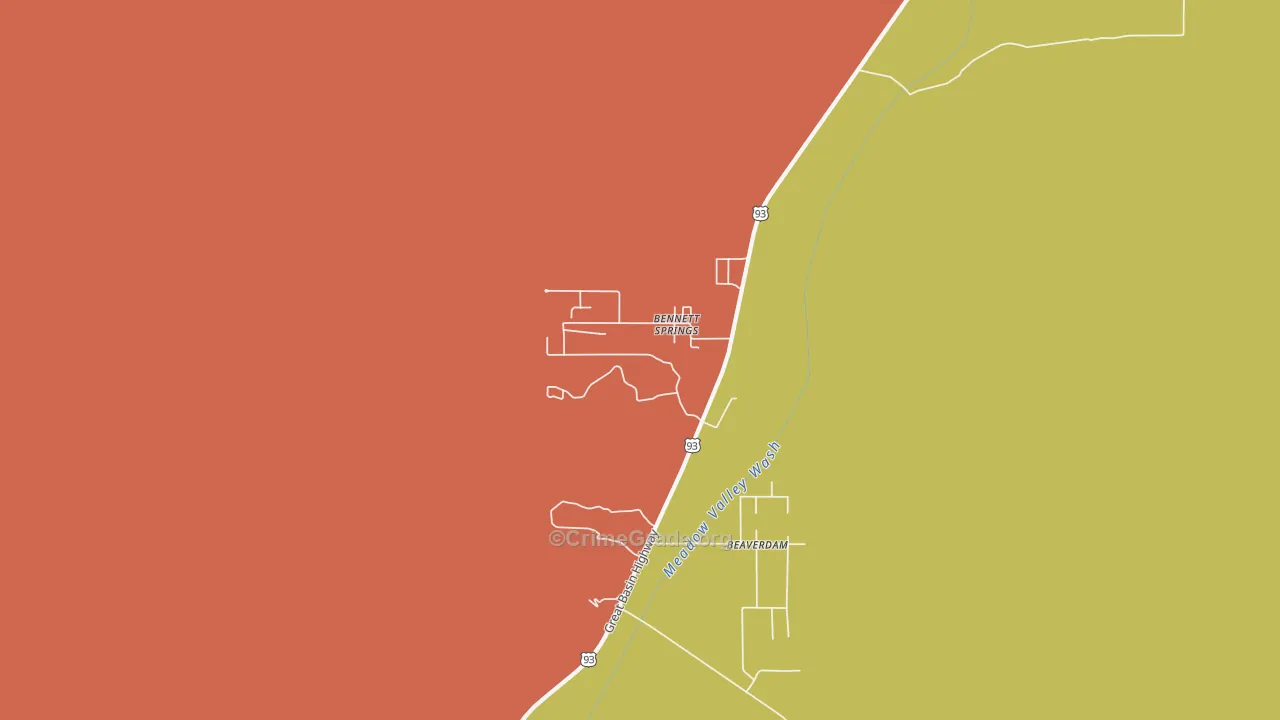 Bennett Springs, NV Map of Vandalism Rates