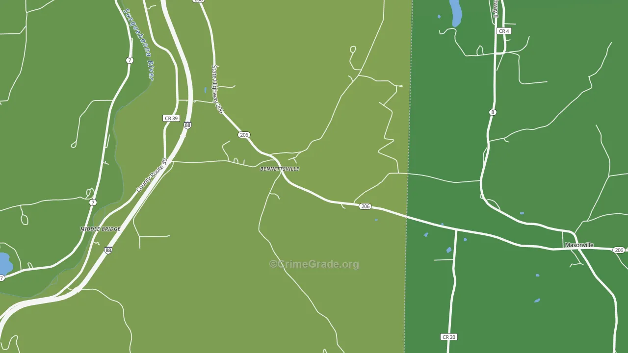 Bennettsville, NY Map of Vandalism Rates
