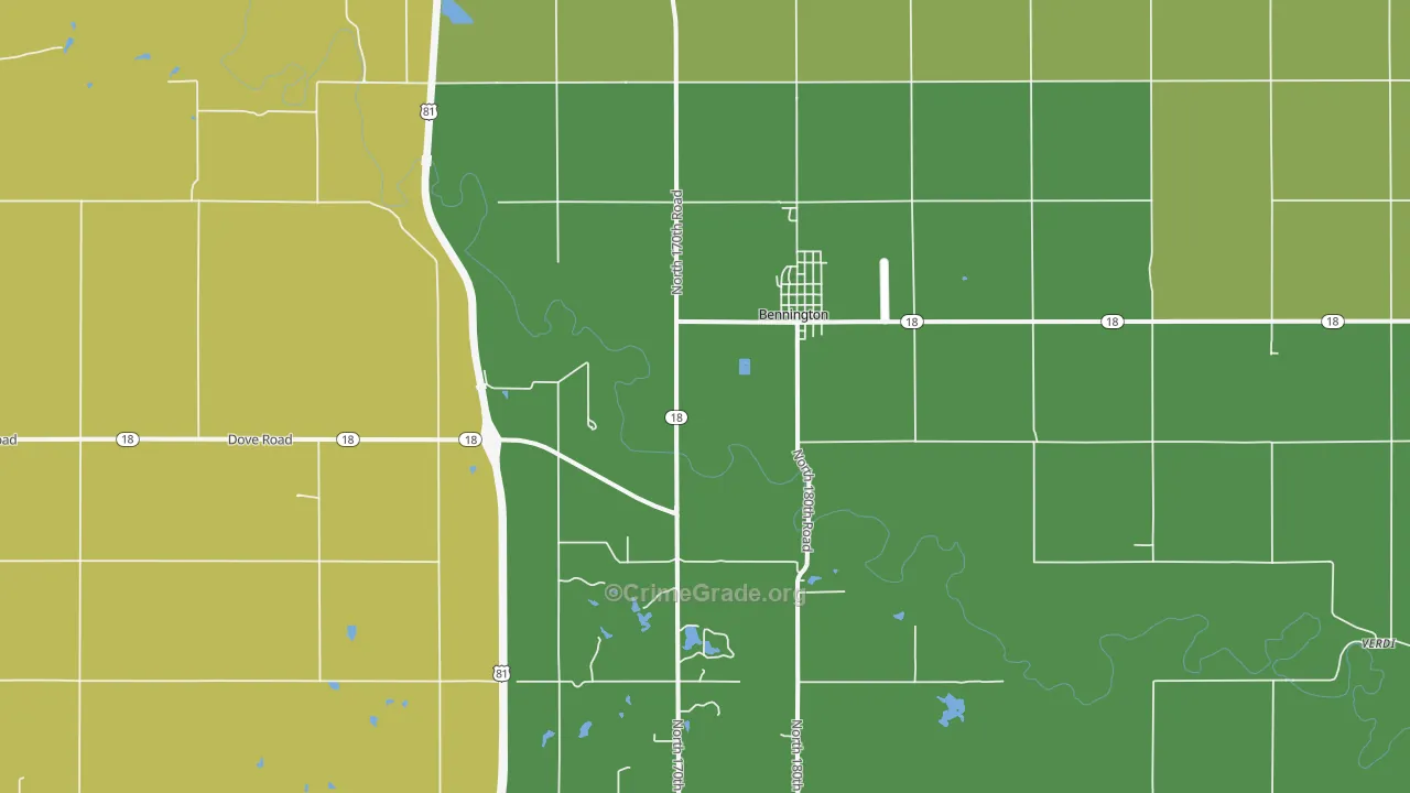 Bennington, KS Map of Vandalism Rates