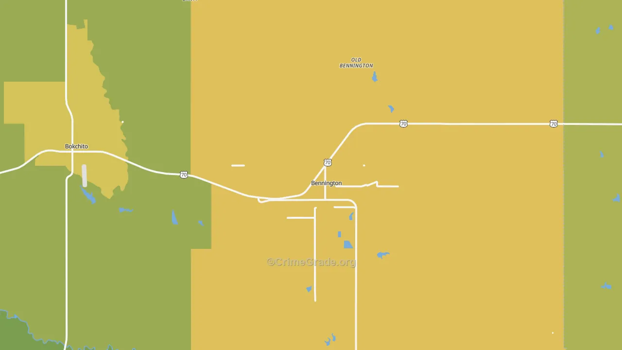 Bennington, OK Map of Vandalism Rates