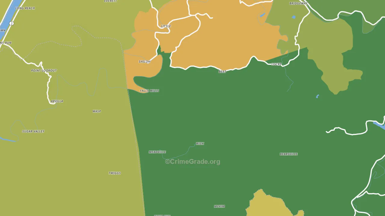 Bens Run, WV Map of Vandalism Rates