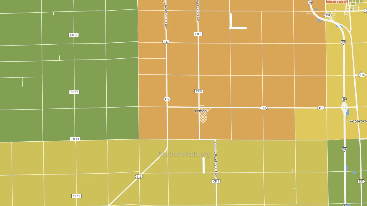 Benson, IL Map of Vandalism Rates