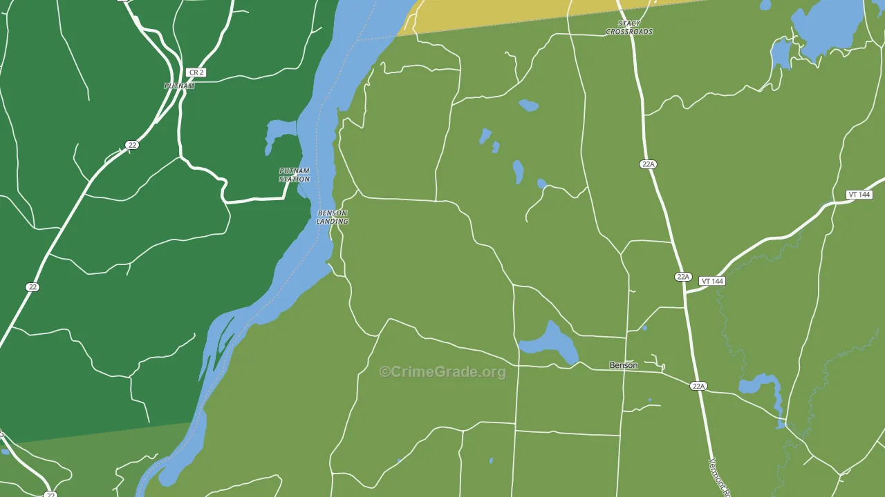 Benson Landing, VT Map of Vandalism Rates