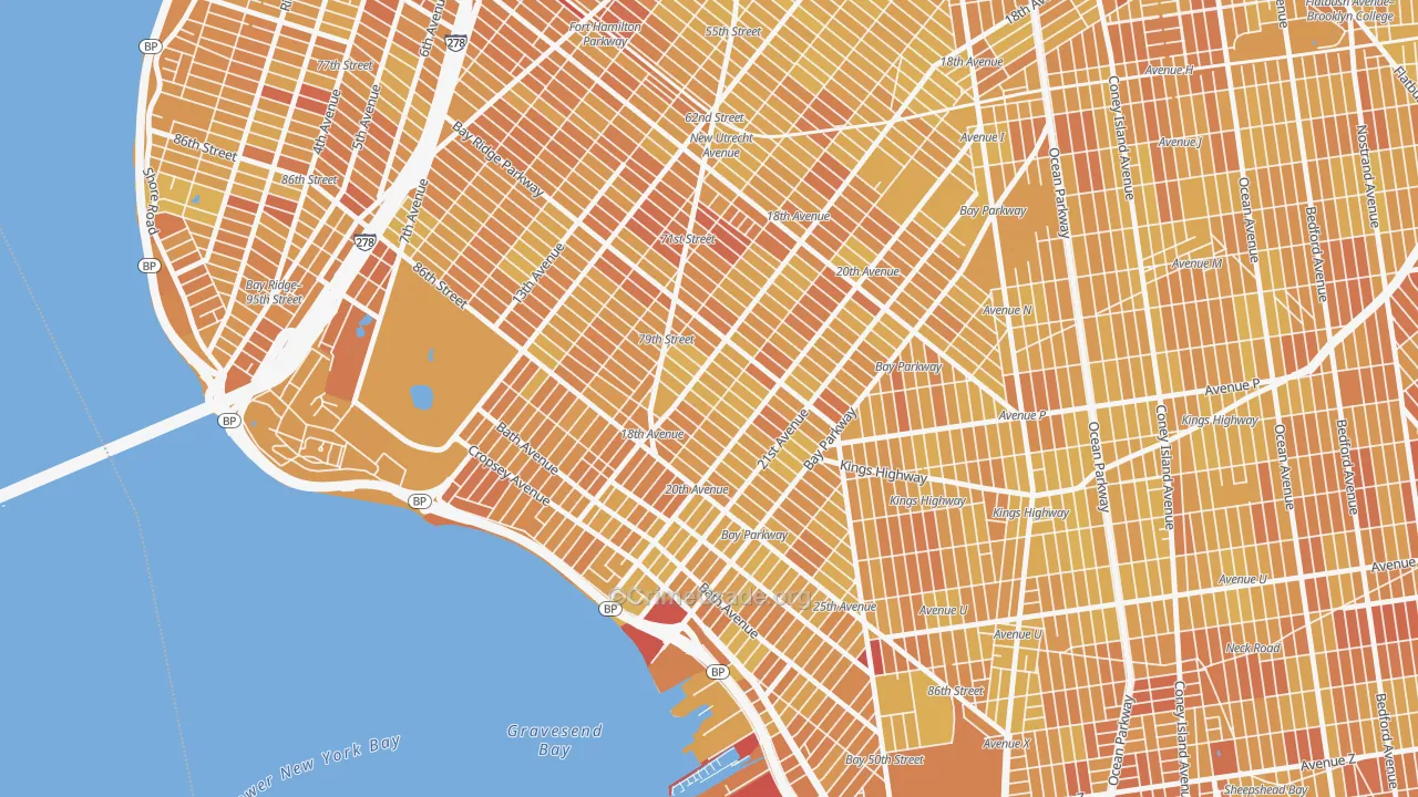 Bensonhurst, Brooklyn, NY Map of Vandalism Rates