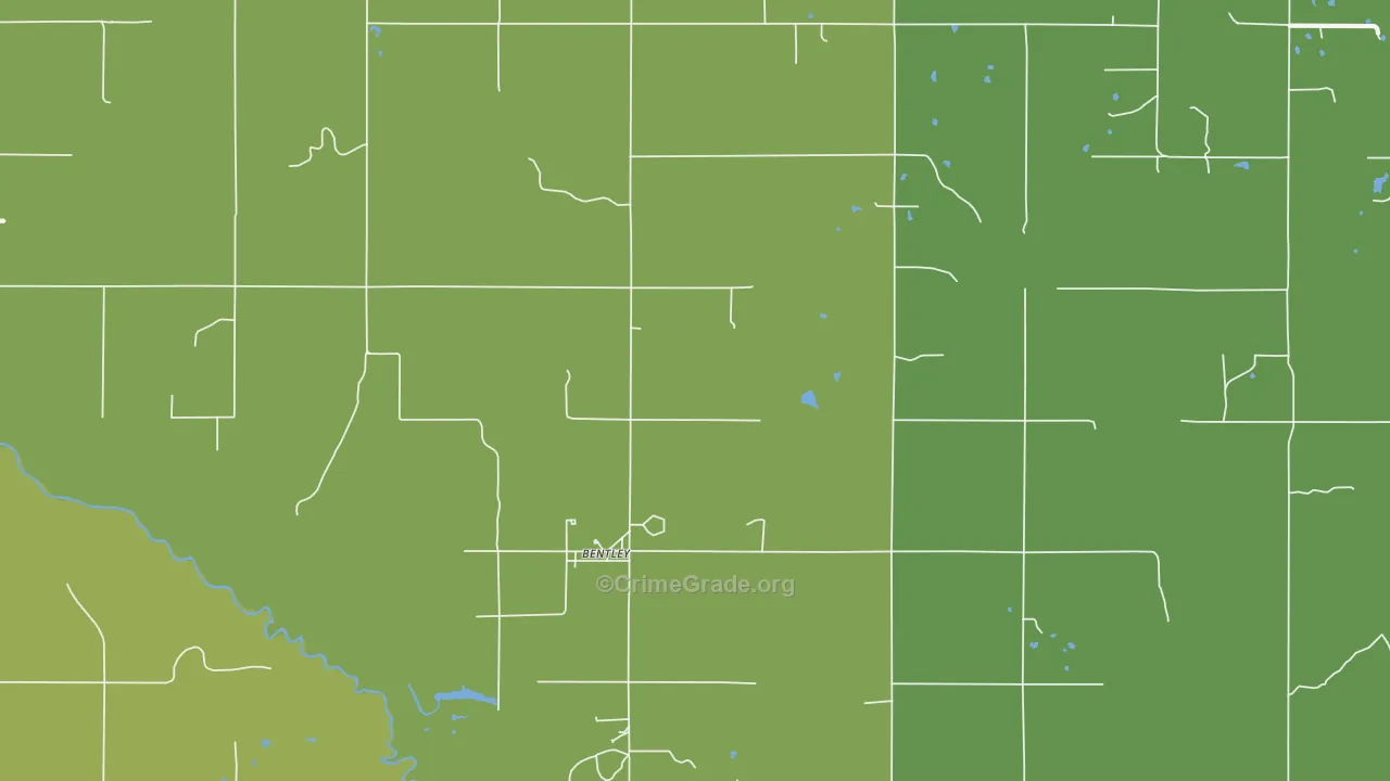 Bentley, OK Map of Vandalism Rates