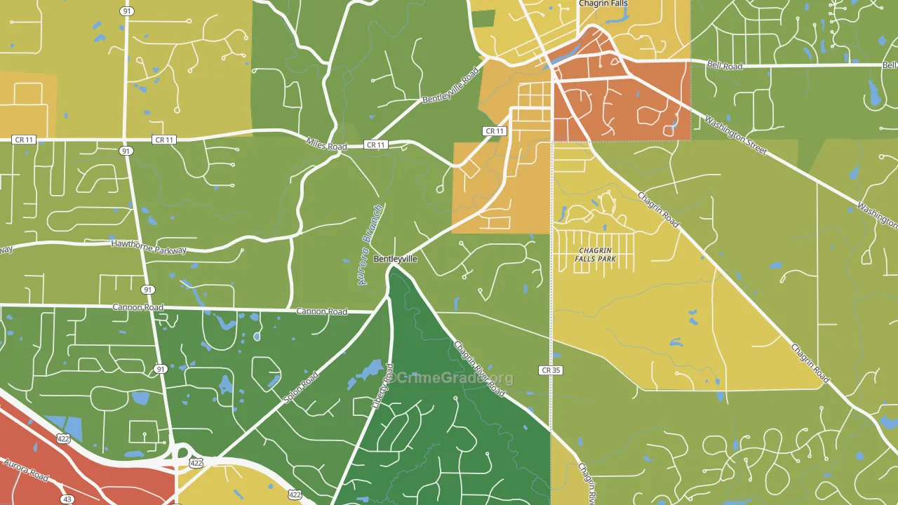 Bentleyville, OH Map of Vandalism Rates