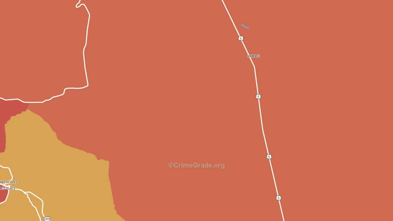Benton, CA Map of Vandalism Rates