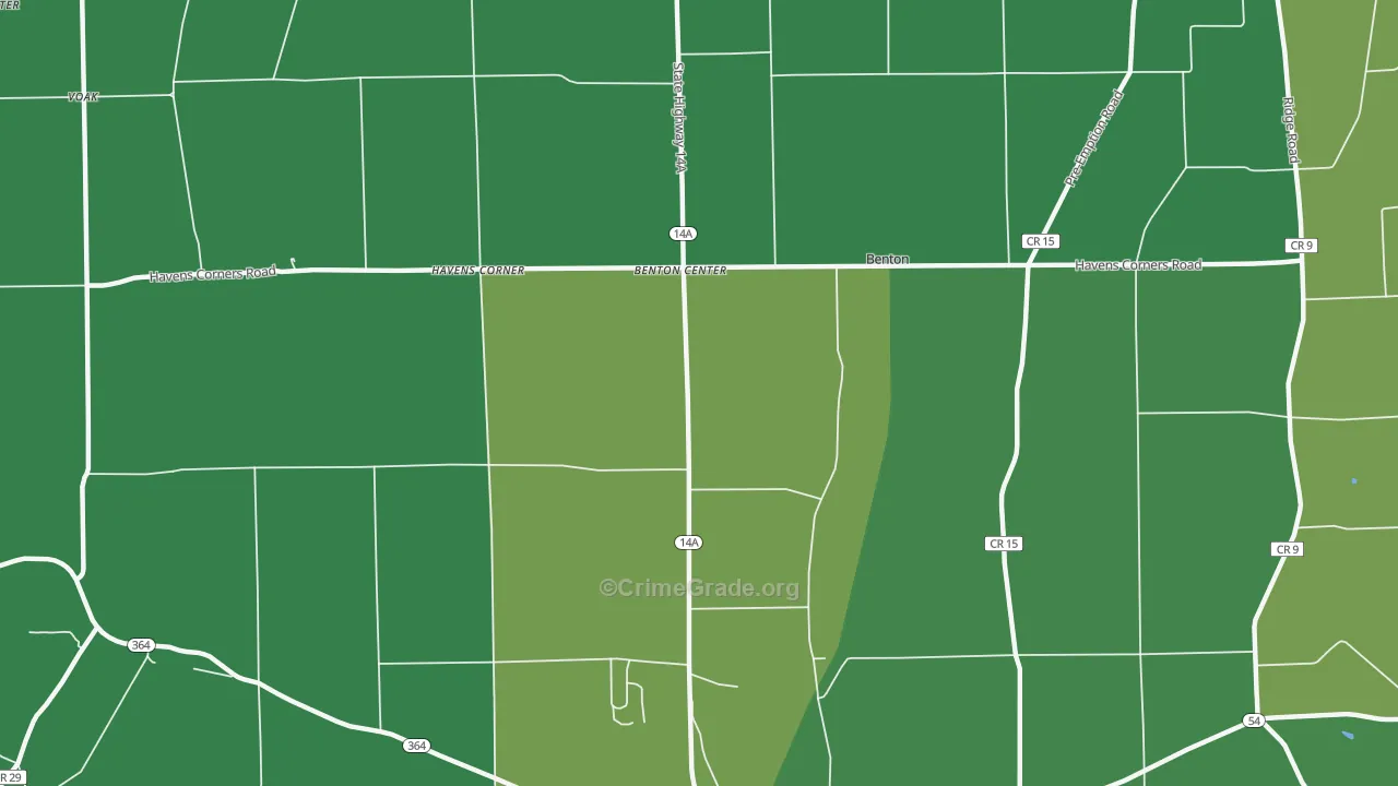 Benton Center, NY Map of Vandalism Rates