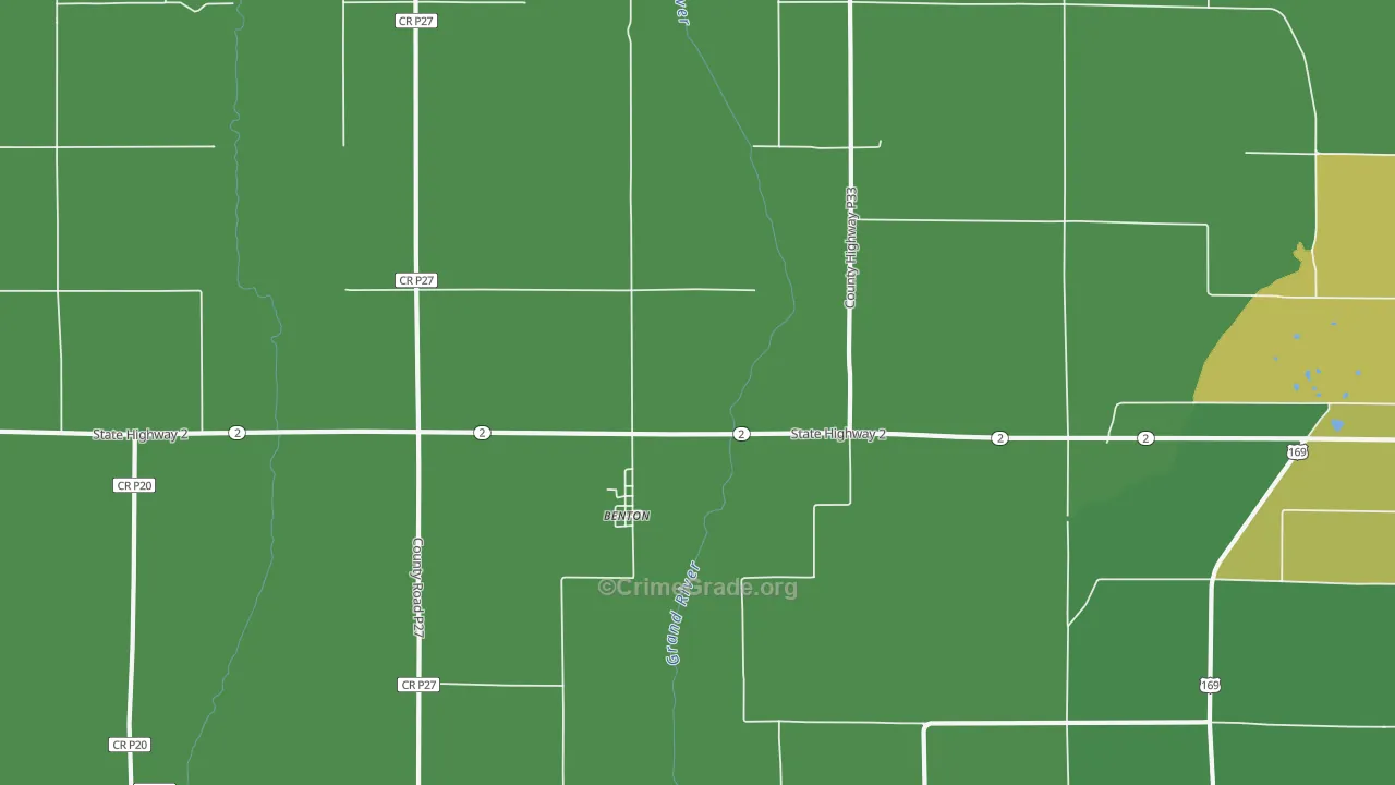 Benton, IA Map of Vandalism Rates