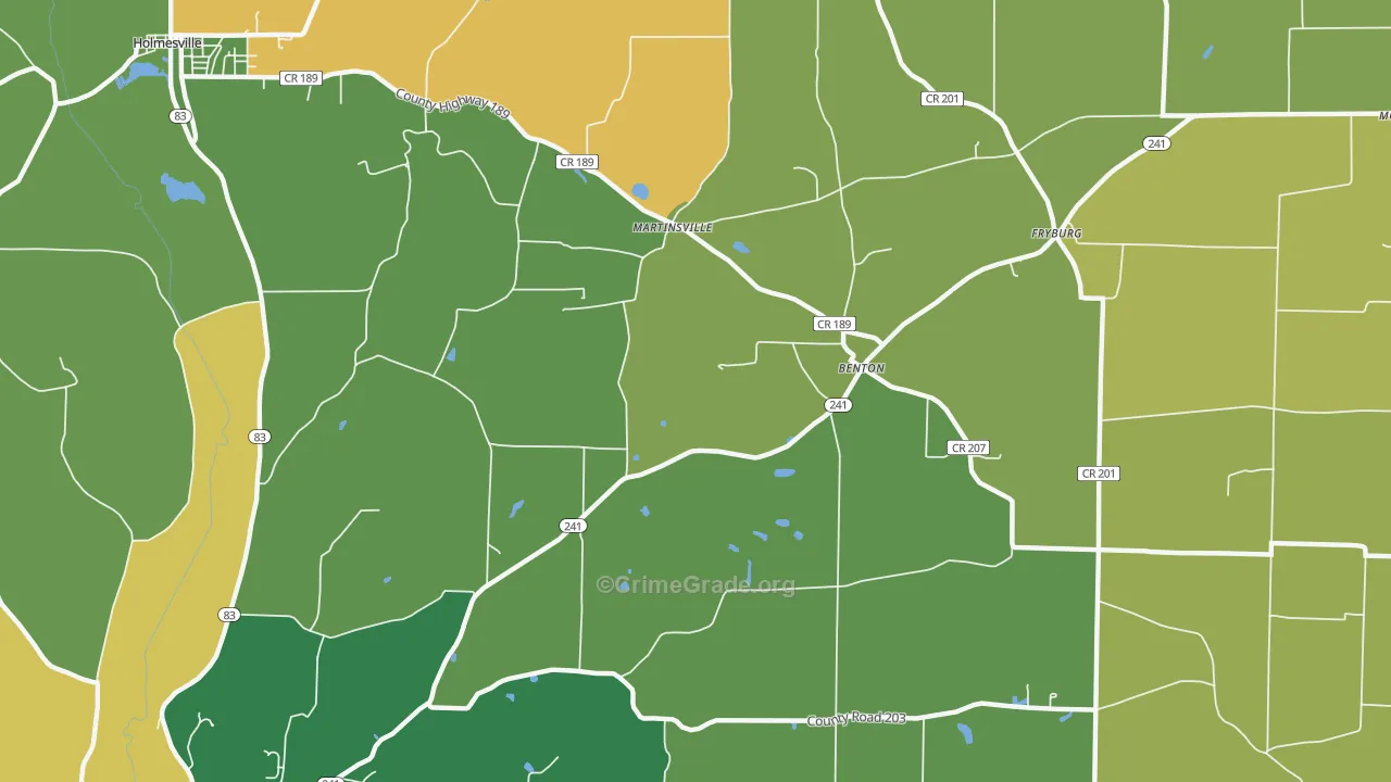 Benton, OH Map of Vandalism Rates