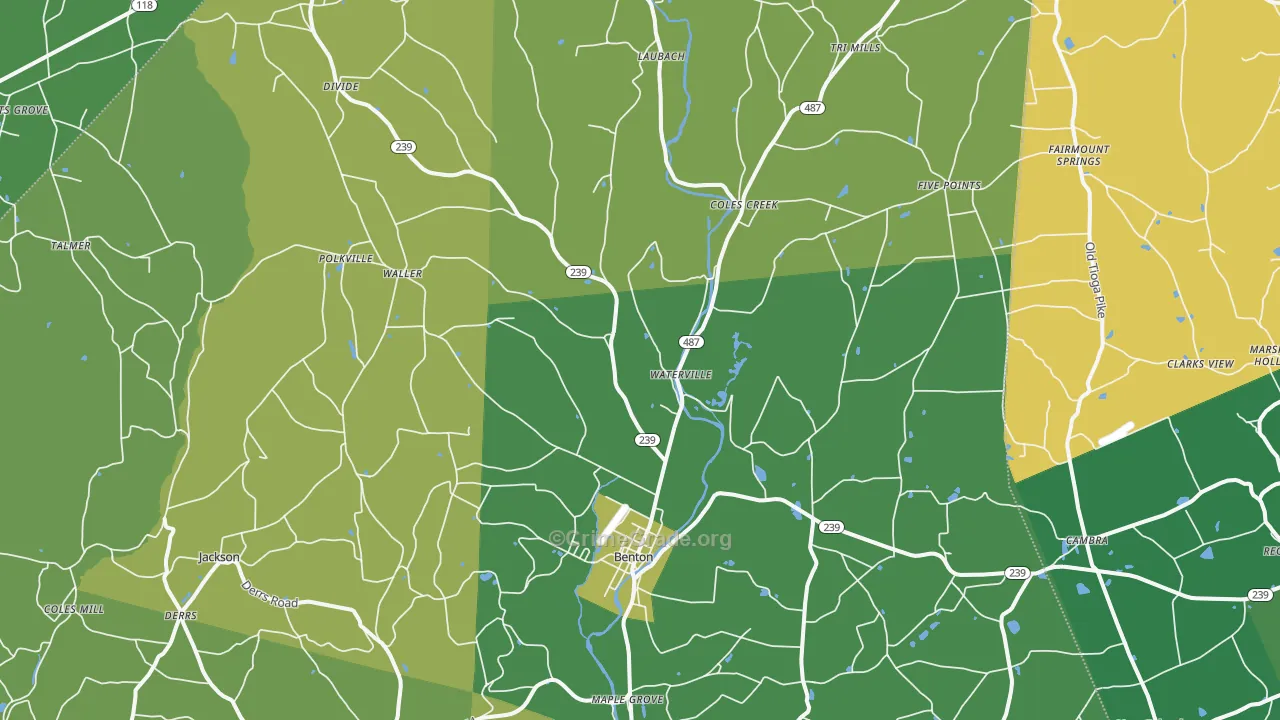 Benton, PA Map of Vandalism Rates