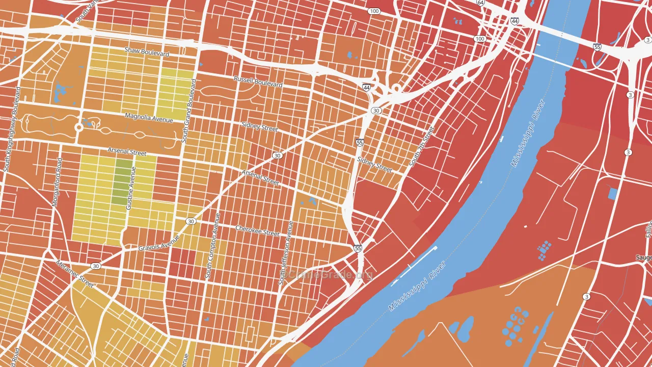Benton Park, St. Louis, MO Map of Vandalism Rates