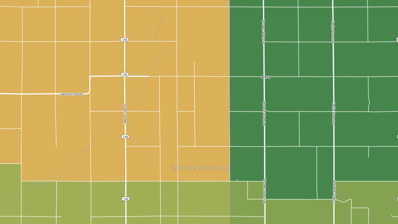 Berea, IA Map of Vandalism Rates