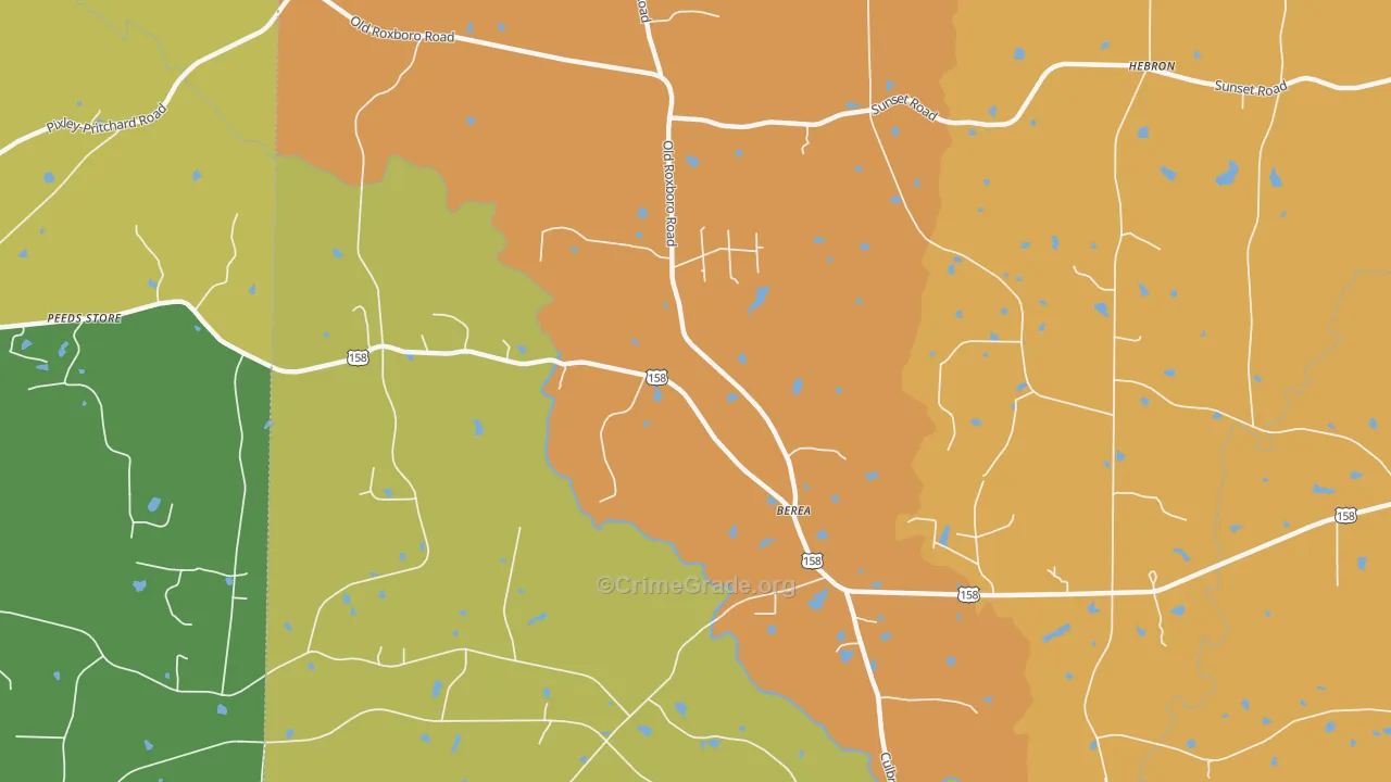 Berea, NC Map of Vandalism Rates
