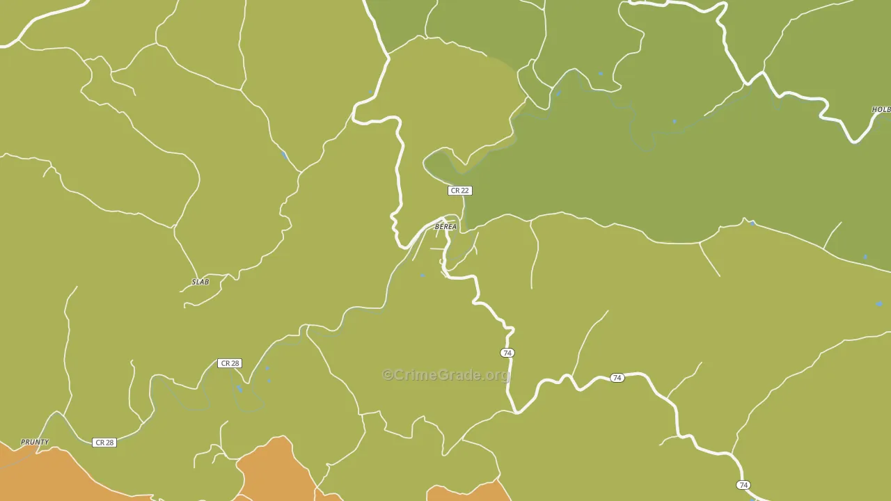 Berea, WV Map of Vandalism Rates