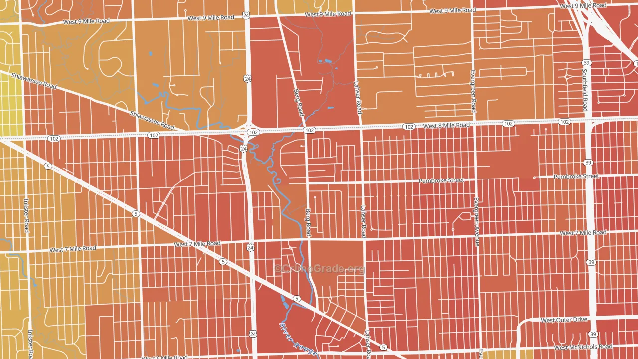 Berg-Lasher, Detroit, MI Map of Vandalism Rates