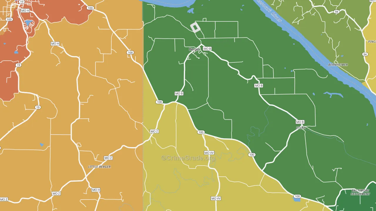 Berger, MO Map of Vandalism Rates