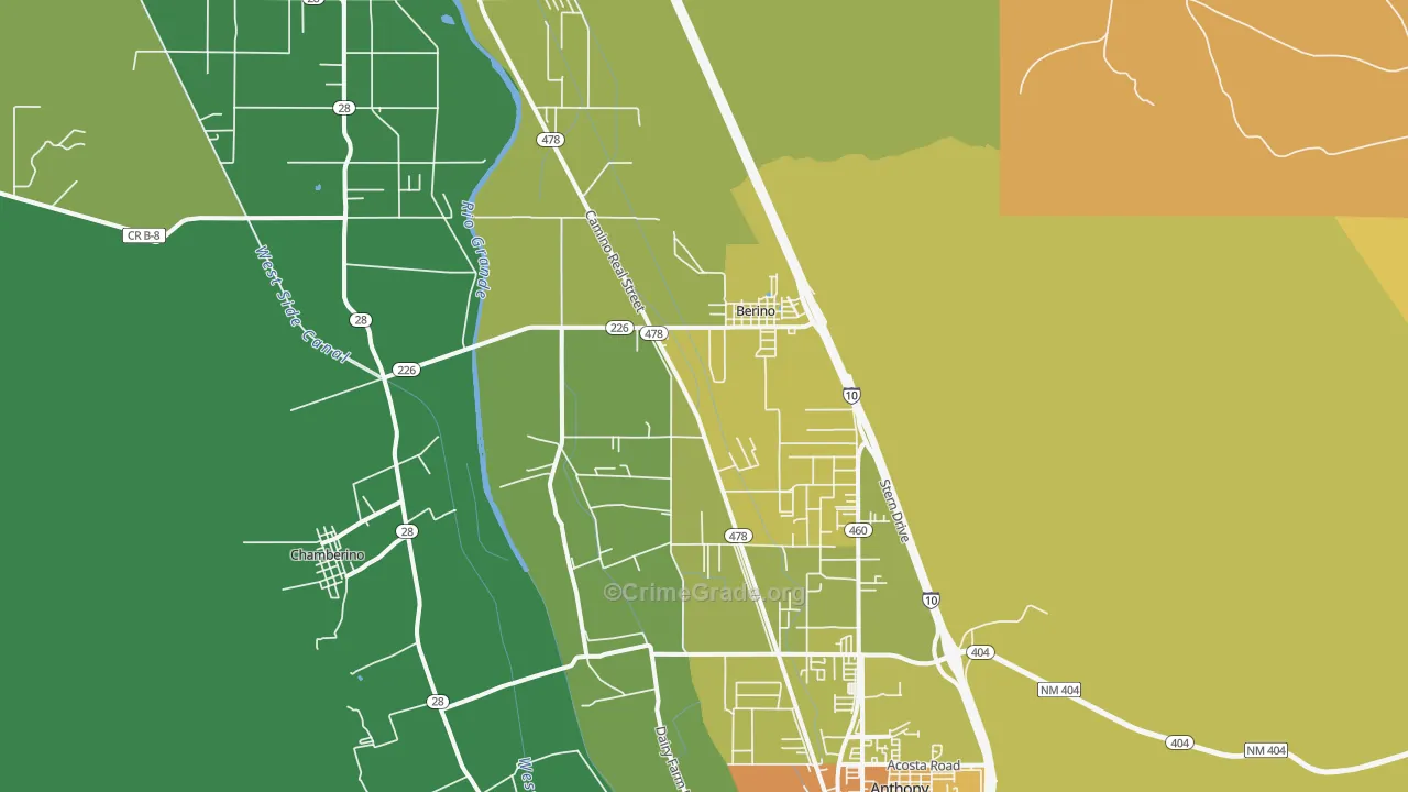 Berino, NM Map of Vandalism Rates