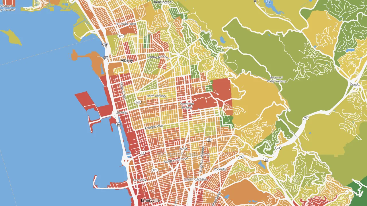 Berkeley, CA Map of Vandalism Rates