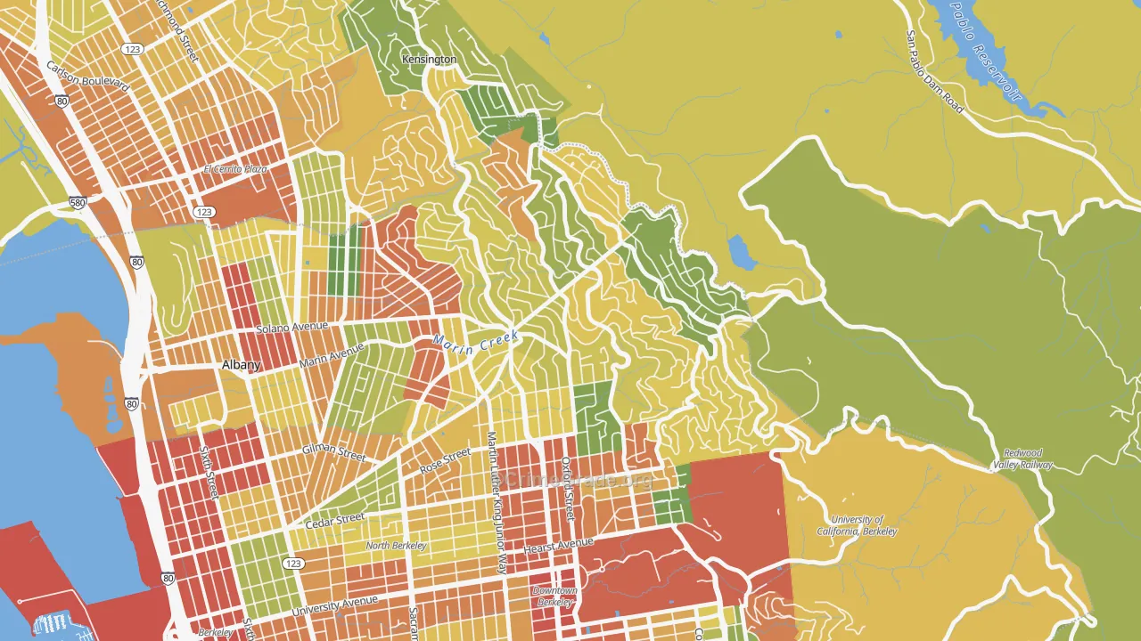 Berkeley Hills, Berkeley, CA Map of Vandalism Rates