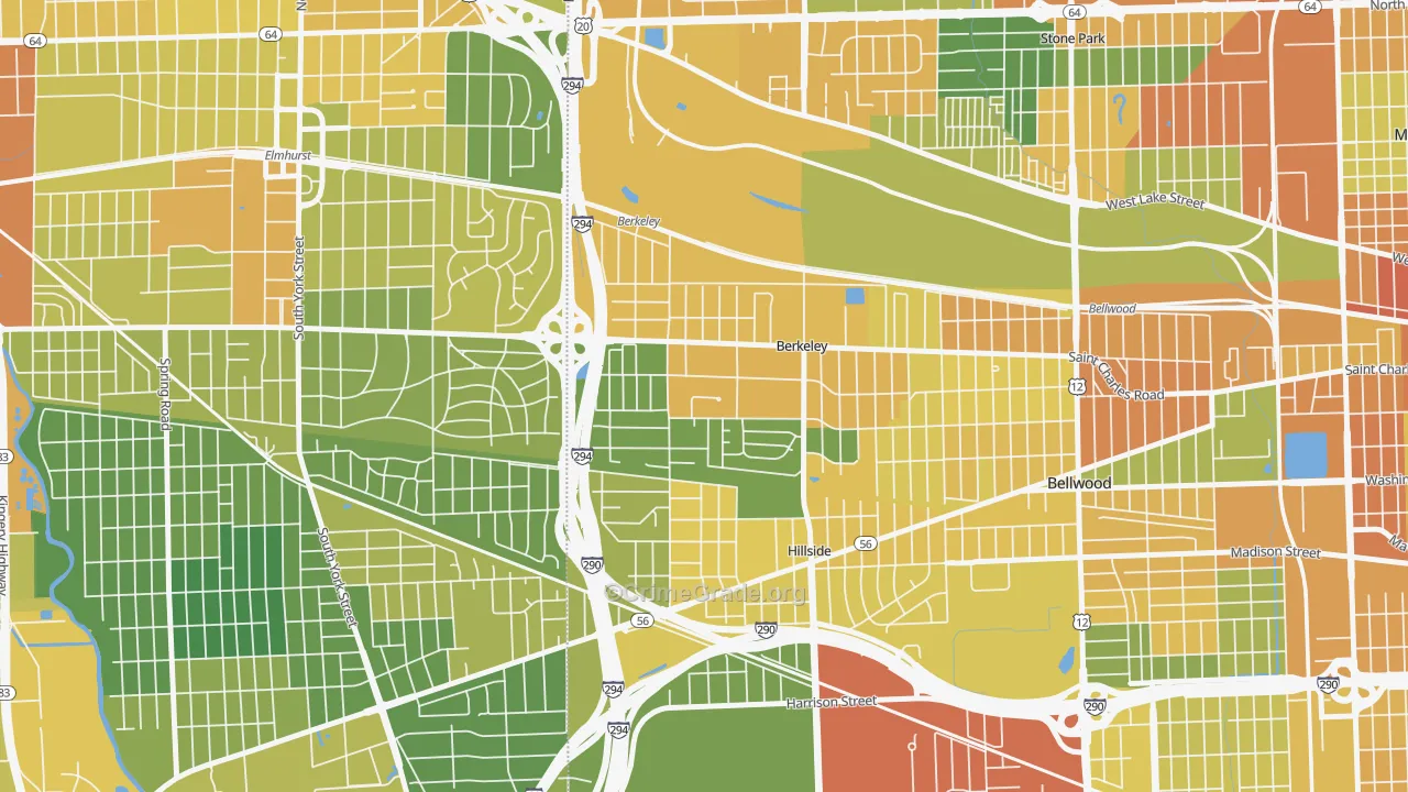 Berkeley, IL Map of Vandalism Rates