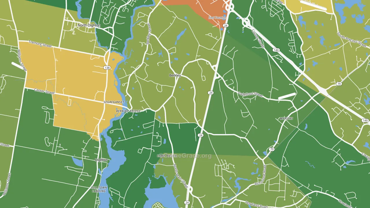 Berkley, MA Map of Vandalism Rates