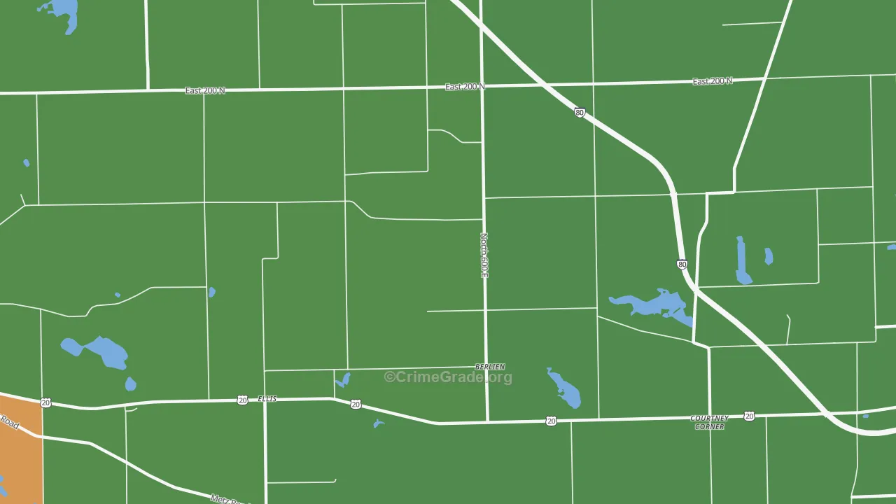 Berlien, IN Map of Vandalism Rates