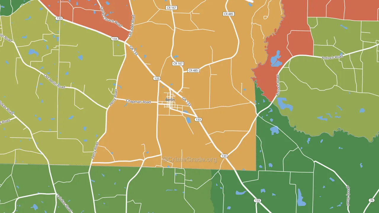 Berlin, GA Map of Vandalism Rates