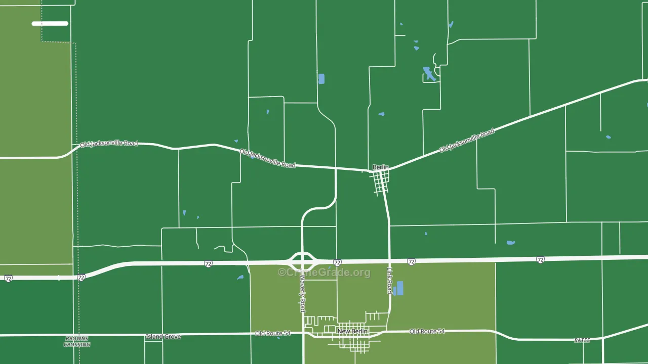 Berlin, IL Map of Vandalism Rates