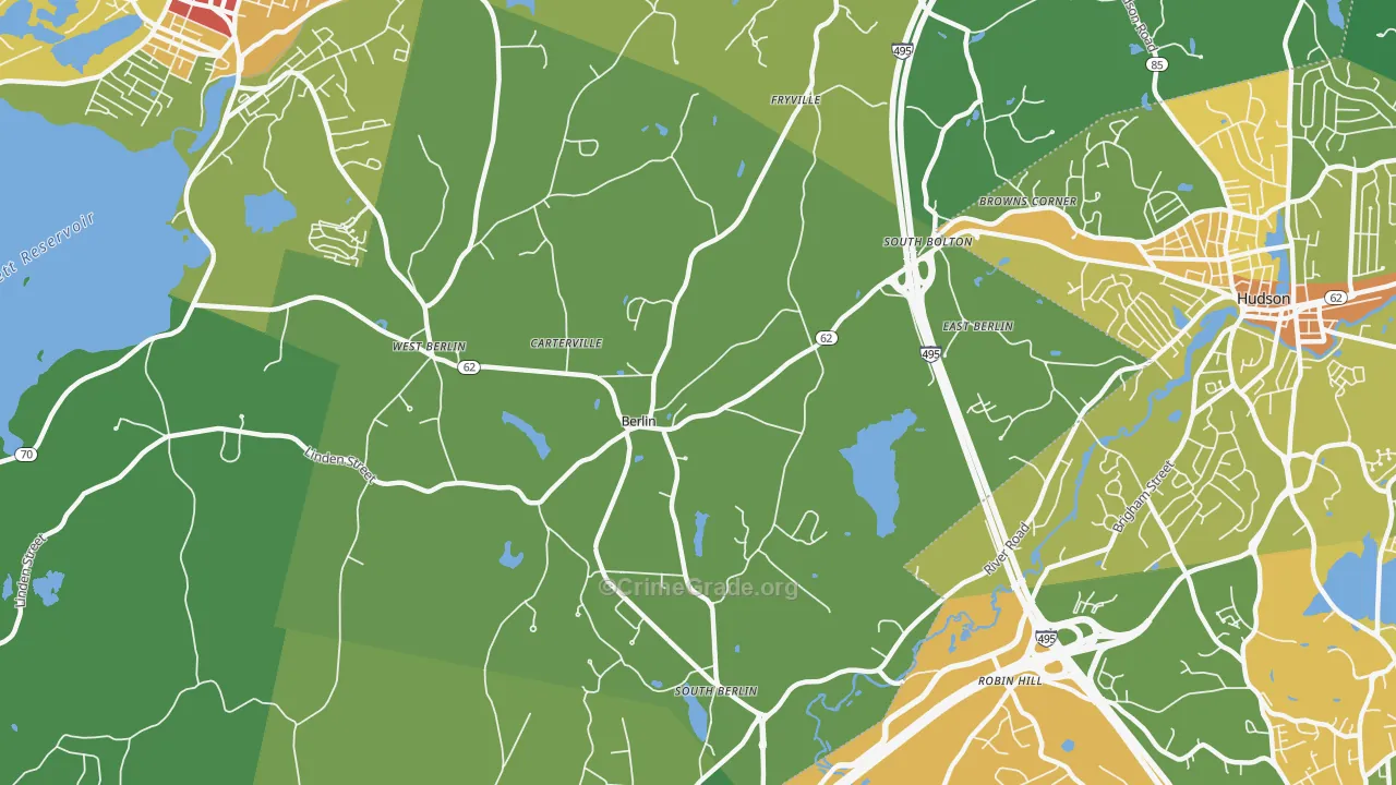 Berlin, MA Map of Vandalism Rates