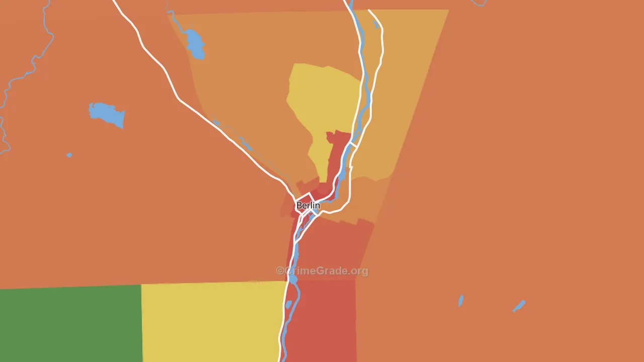 Berlin, NH Map of Vandalism Rates