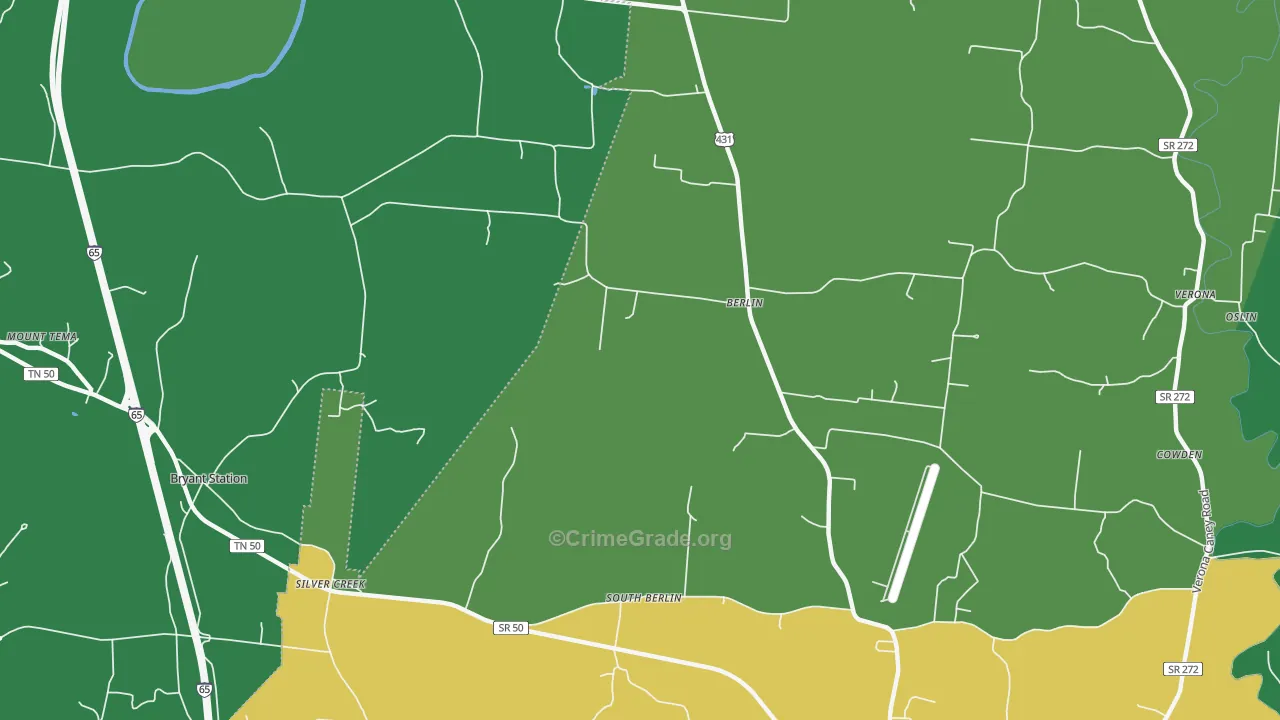 Berlin, TN Map of Vandalism Rates