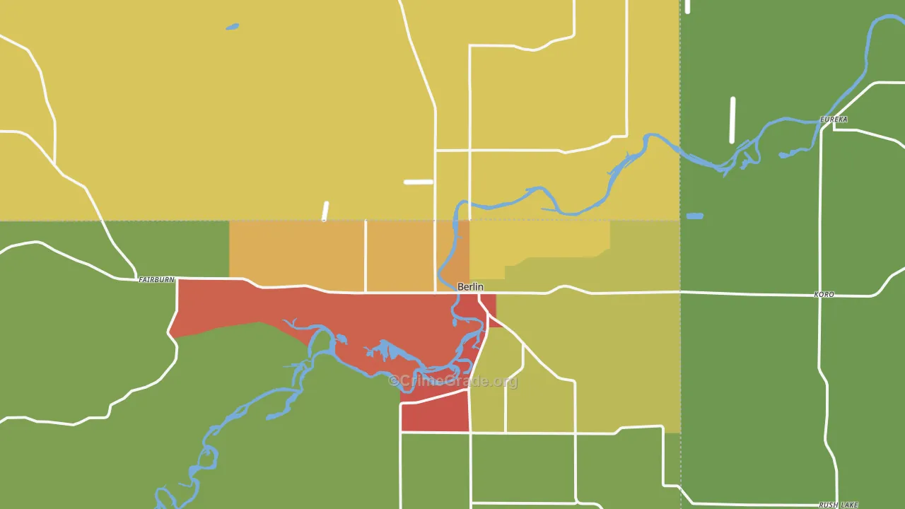 Berlin, WI Map of Vandalism Rates