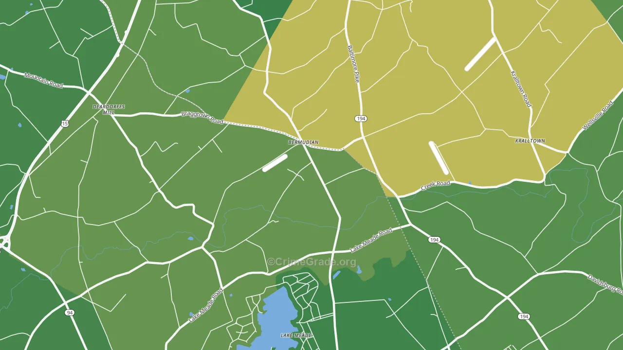 Bermudian, PA Map of Vandalism Rates