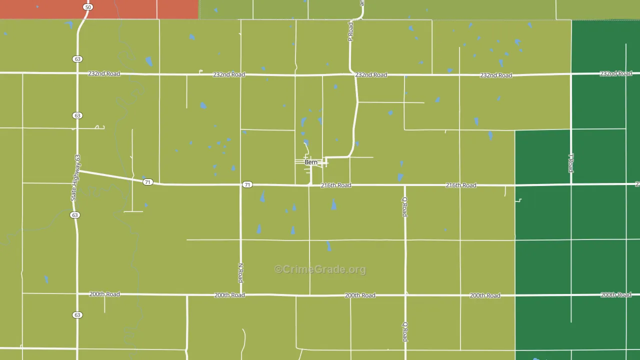 Bern, KS Map of Vandalism Rates
