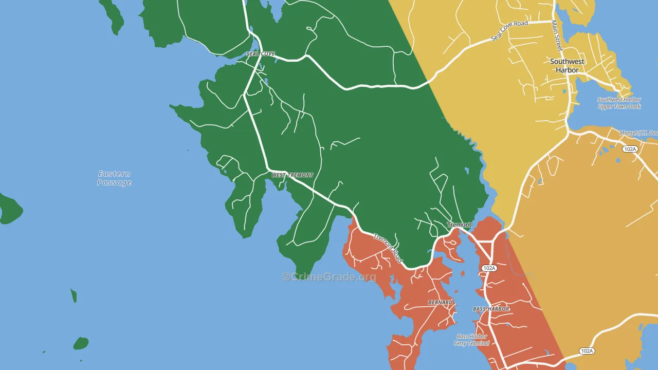 Bernard, ME Map of Vandalism Rates