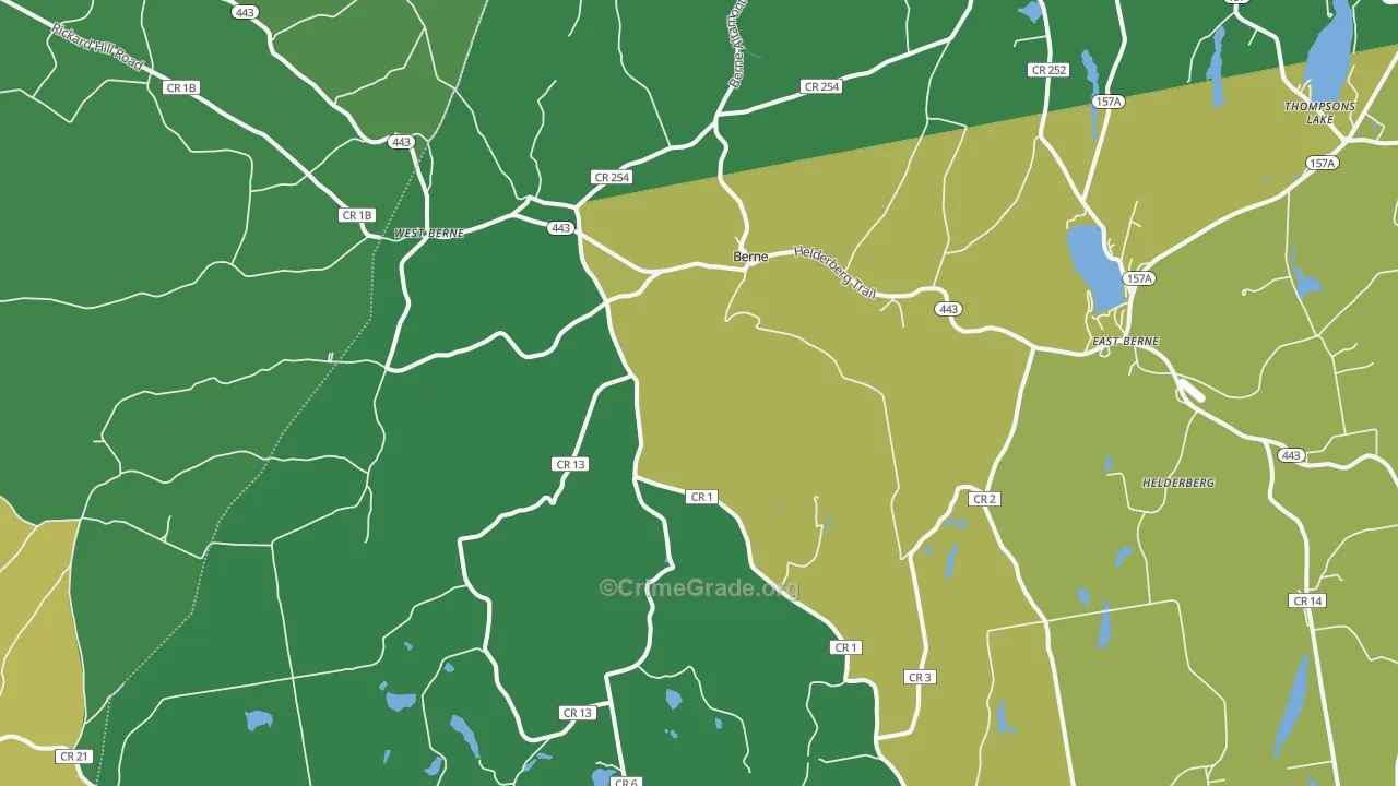 Berne, NY Map of Vandalism Rates