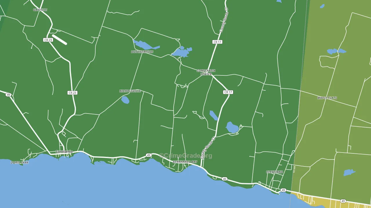 Bernhards Bay, NY Map of Vandalism Rates