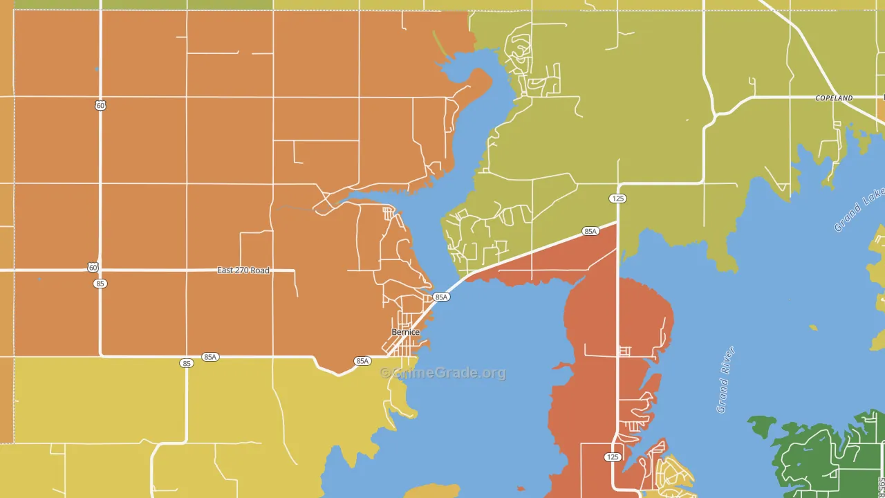 Bernice, OK Map of Vandalism Rates